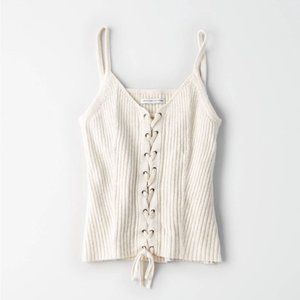 NWOT American Eagle Soft Knit Lace up Tank
